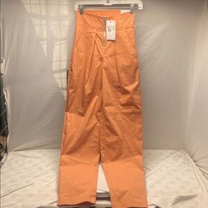 Nike Orange Front-Zip Athletic Pants